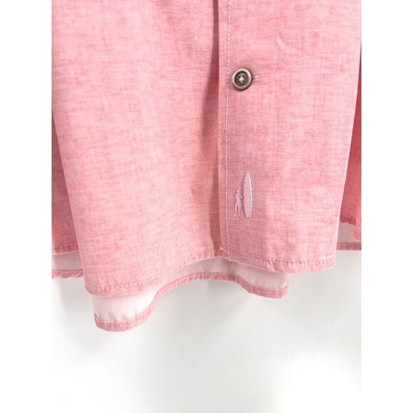 JOHNNIE-O Men's Light Pink Short Sleeve Hangin' Out Button Down Shirt Large - Picture 3 of 4